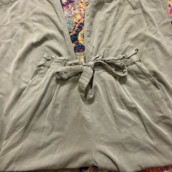 & Denim Wide Leg Elastic Tie Waist Pants - Picture 2 of 7